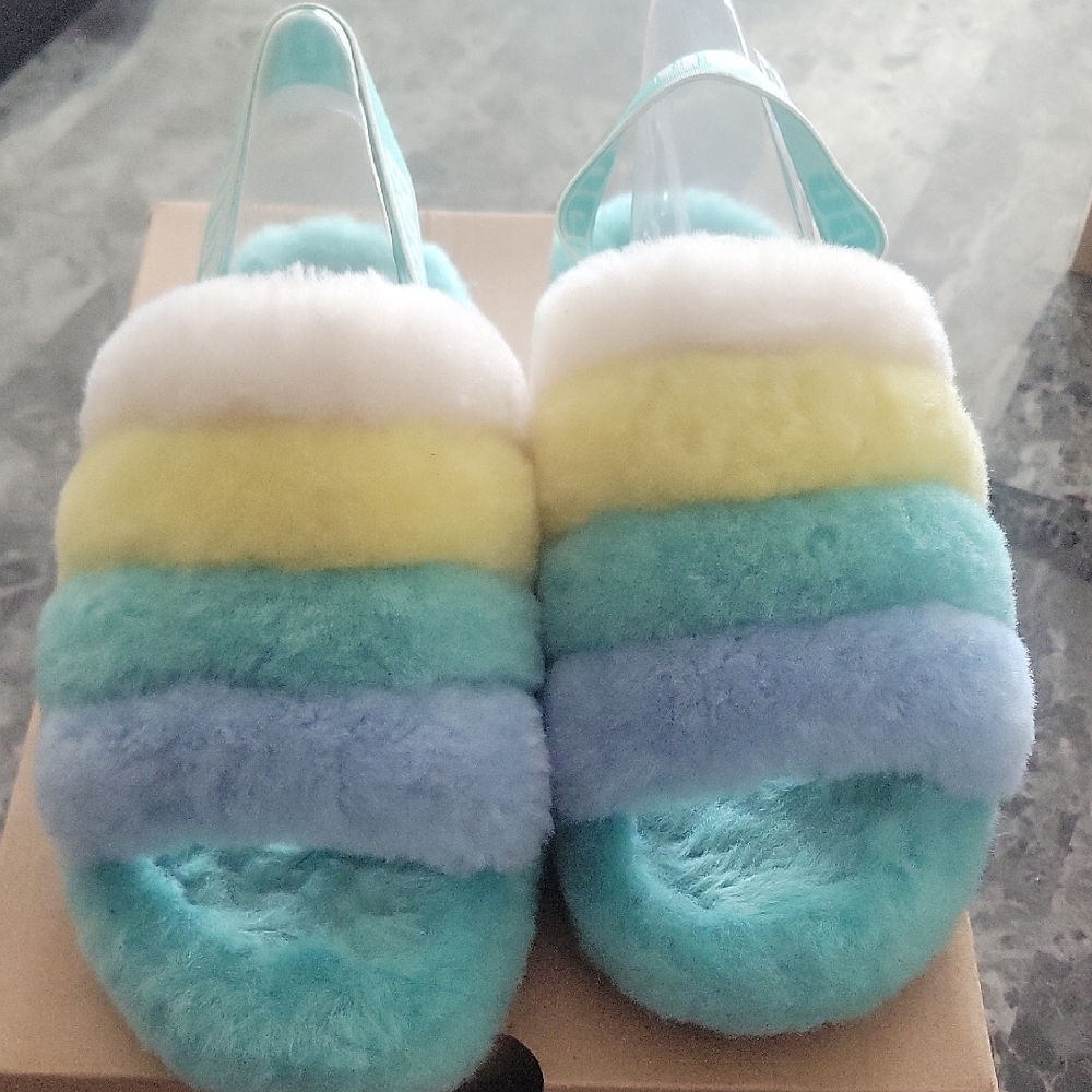 UGG Fluff Yeah Slide in Pastel Multi